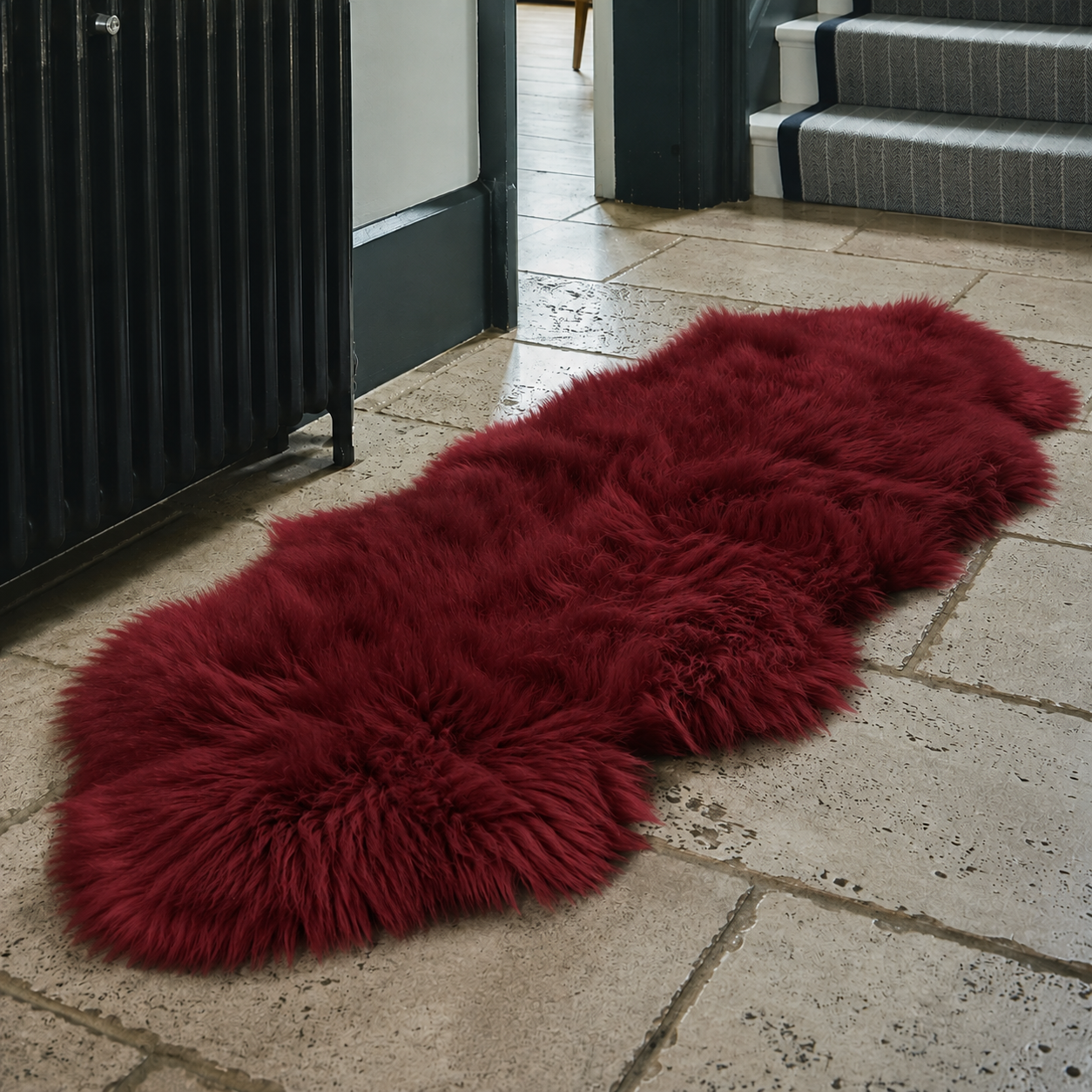 Blood Red Premium Double Sheepskin