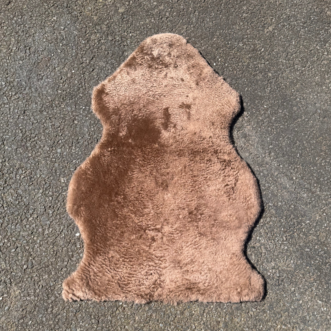 Short Wool Taupe Curly Sheepskin
