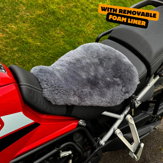 Adventure Motorcycle Foam Lined Sheepskin Seat Cover