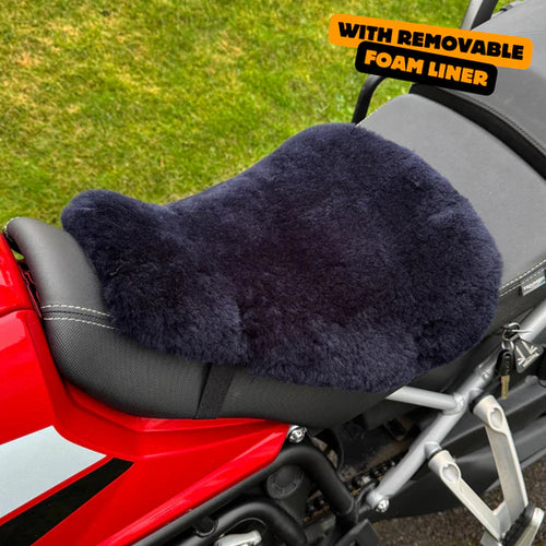 Adventure Motorcycle Foam Lined Sheepskin Seat Cover